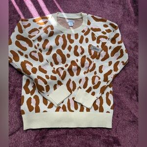 Amazon Essentials Cream and Brown Patterned Sweater